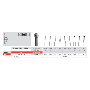Edenta Steel Burs Round 5 HP 016 (6)