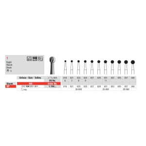 Edenta Steel Burs Round 6 HP 018 (6)