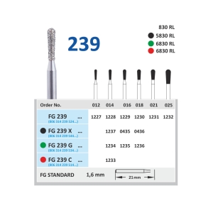 HORICO Diamond Bur 239-025 FG Round Pear Long (1)