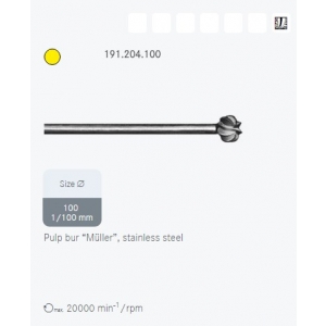 KOMET Pulp Chamber Bur 191-100 Yellow (6)