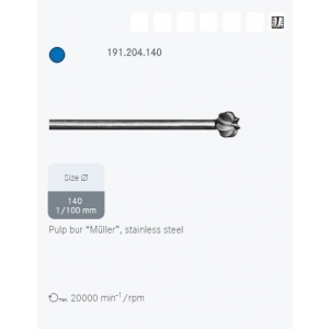 KOMET Pulp Chamber Bur 191-140 Blue (6)