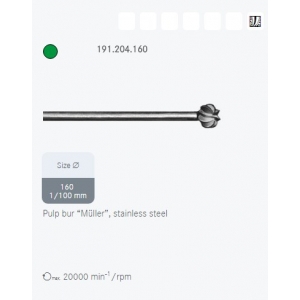 KOMET Pulp Chamber Bur 191-160 Green (6)