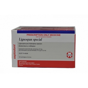 SEPTODONT Lignospan 2% Special 1:80000 2.2ml Blue Label (2x50)