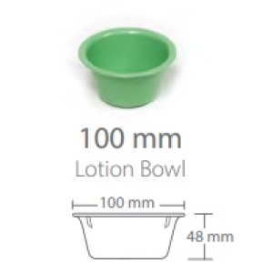 AUTOPLAS Lotion Bowl 100mm Dia. x 48mm Deep GREEN Plastic Autoclavable