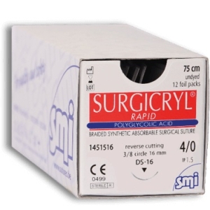 SMI Surgicryl Rapid 3/0 RC 3/8 19mm 75Ccm (12)