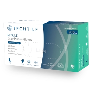 TECHTILE Nitrile Powder Free Gloves - Blue 200's