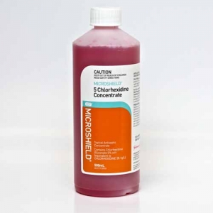 MICROSHIELD 5 Chlorhexidine Gluconate Antiseptic Solution 500ml Red 70000369
