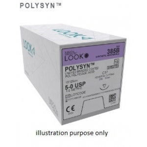 LOOK Polysyn Suture PGA 4-0 C6 3/8C RC 19mm 70cm 422B (12) Undyed