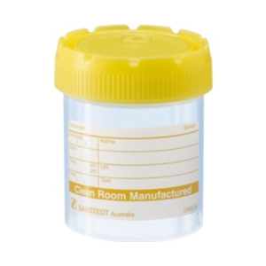 Specimen Jar 70ml - Yellow Lid