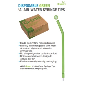 Disposable Green 'A' Air-Water Syringe Tips (200)