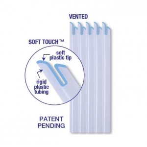 PREMIUM Soft Touch HVE Oral Evacuator (50) Vented Soft Blue Tip