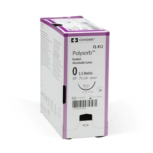 COVIDIEN Polysorb 4/0 1/2c 26mm 75cm Violet Suture (36)