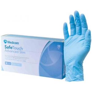 MEDICOM SafeTouch Advanced Slim Large Nitrile Blue (100) Powder Free Glove