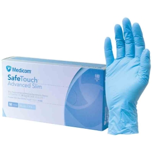 MEDICOM Safetouch Advanced Slim Nitrile Gloves - Blue