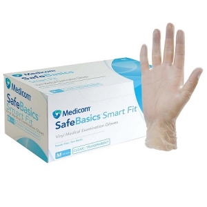 SafeBasics Smart Fit Medical Vinyl PF Medium (200) Clear