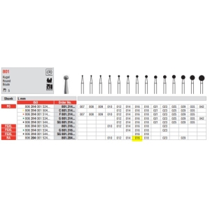 EDENTA Diamond Bur RA 801-016 (5) Medium Grit