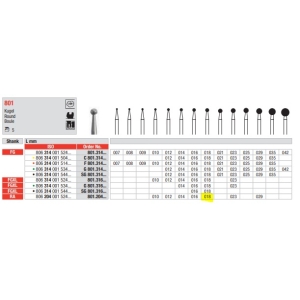 EDENTA Diamond Bur RA 801-018 (5) Medium Grit