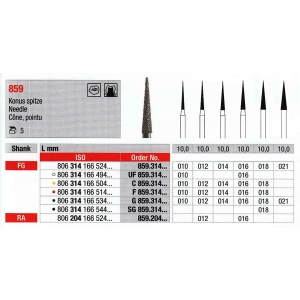 EDENTA DIAMOND BUR FG 859-016 (5) Medium Grit