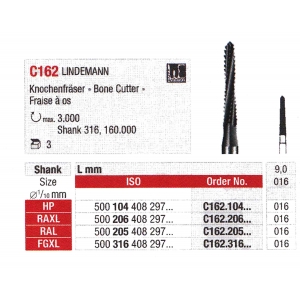 EDENTA TC Lindemann FGXL C162-316-016 BUR (3) Bone Cutter