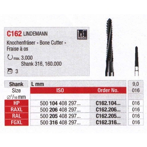 EDENTA TC Lindemann RA-L C162-205-016 Bur (3) Bone Cutter