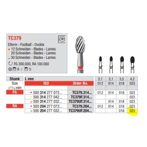 EDENTA TC FINISHING BUR RA TC379UF.204.023 (5) White Band 30 Blade