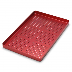 CORICAMA Tray Small Perforated Aluminium Red