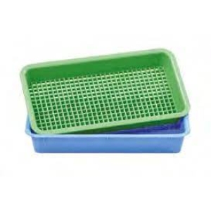 AUTOPLAS Perforated Tray 270x150x30mm GREEN (10) Plastic Autoclavable