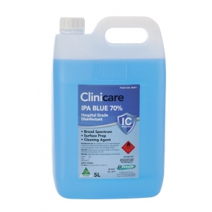 CLINICARE Alcohol 70% IPA BLUE - 5litre bottle