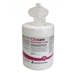 CLINICARE Neutral Detergent Towelette Canister (220) 15.2x23.2cm