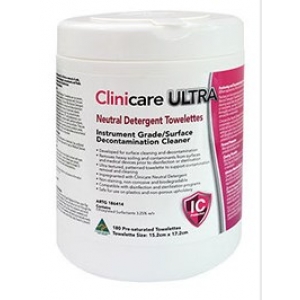 CLINICARE Neutral Detergent ULTRA Towelette Canister (180) 15.2x17.2cm