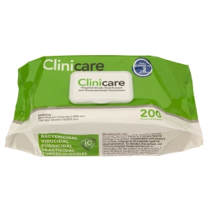 Clinicare HG Disinfectant Towelette Flat Pack (200)