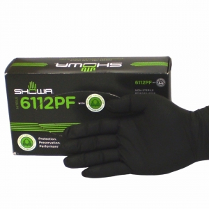 Black Nitrile Gloves Medium pack of 100 -biodegradable