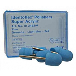 IDENTOFLEX Super Acrylic Polisher Grenade Fine HP (6) Light Blue