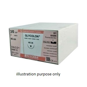RESORBA Glycolon Suture 4-0 DS18 3/8C 18mm 45cm (24) Violet PB41420