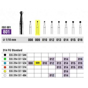 SSW Diamond Bur FG 801-009 (1) Medium Grit