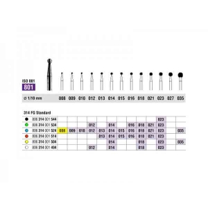 SSW Diamond Bur FG 801-008 (1) Medium Grit