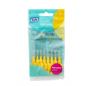 TePe #4 Interdental Brush Fine Yellow 0.7mm 8pack (x10)