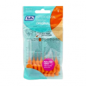 TePe #1 Interdental Brush XXX-Fine Orange 0.45mm 8pack (x10)