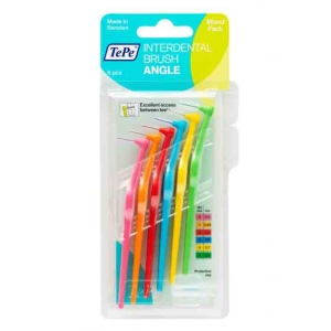 TePe Interdental Brush ANGLE ASSORTED PACK 0.4-0.8mm (6)