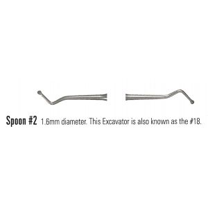 NORDENT EXCAVATOR SPOON #2 (18) ColorRing Duralite Handle