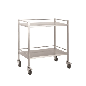 Stainless Steel Trolley Double No Draw (80x50x90cm)