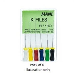MANI K-FILE 25mm #90-140 (6)