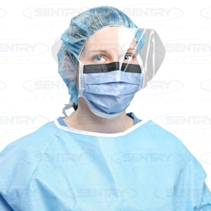 PRI-MED 160 Tie-on Surgical Mask Anti-Fog, Anti-Glare, Visor Level 3 (25) Blue