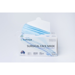 SOFTMED Level 3 Surgical Mask (50) Blue Ear-Loop Australian Made