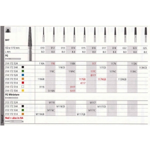 INTENSIV Diamond Bur FG 116 (6) 847-012 Standard Grit