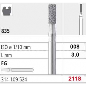 INTENSIV Diamond Bur FG 211S (6) 835-008 Standard Grit