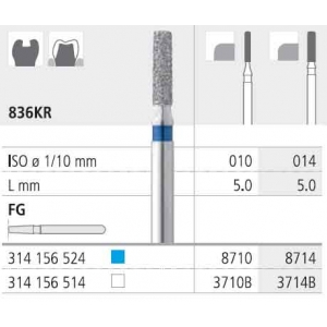 INTENSIV Diamond Bur FG 8710 (6) 836KR-010 Medium Blue 
