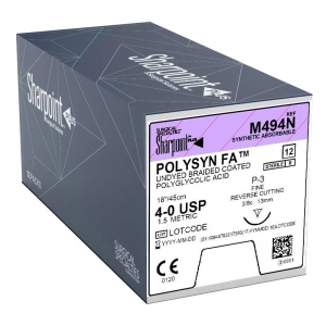 LOOK Polysyn FA Suture 3-0 C6 3/8C 18mm 70cm MC-423NC (12) Undyed