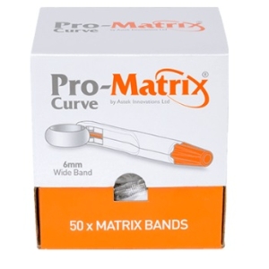ASTEK Pro-Matrix Bands 6.0mm Curve Wide (50) Orange