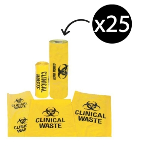 Biohazard Clinical Waste Bags 240 Litre (Roll of 25)